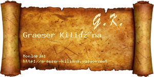Graeser Kiliána névjegykártya